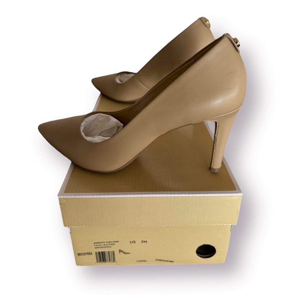 🛍️SALE🛍️ Michael Kors DOROTHY FLEX PUMP Tan Stiletto Heels - Picture 4 of 11